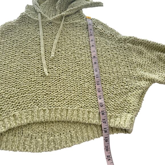 Pilcro Anthropologie Sailcloth Hooded Sweatshirt Cropped Loose Knit Green Small - Picture 15 of 15